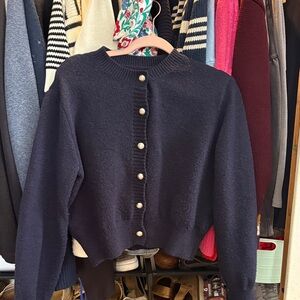 Shein navy cardigan